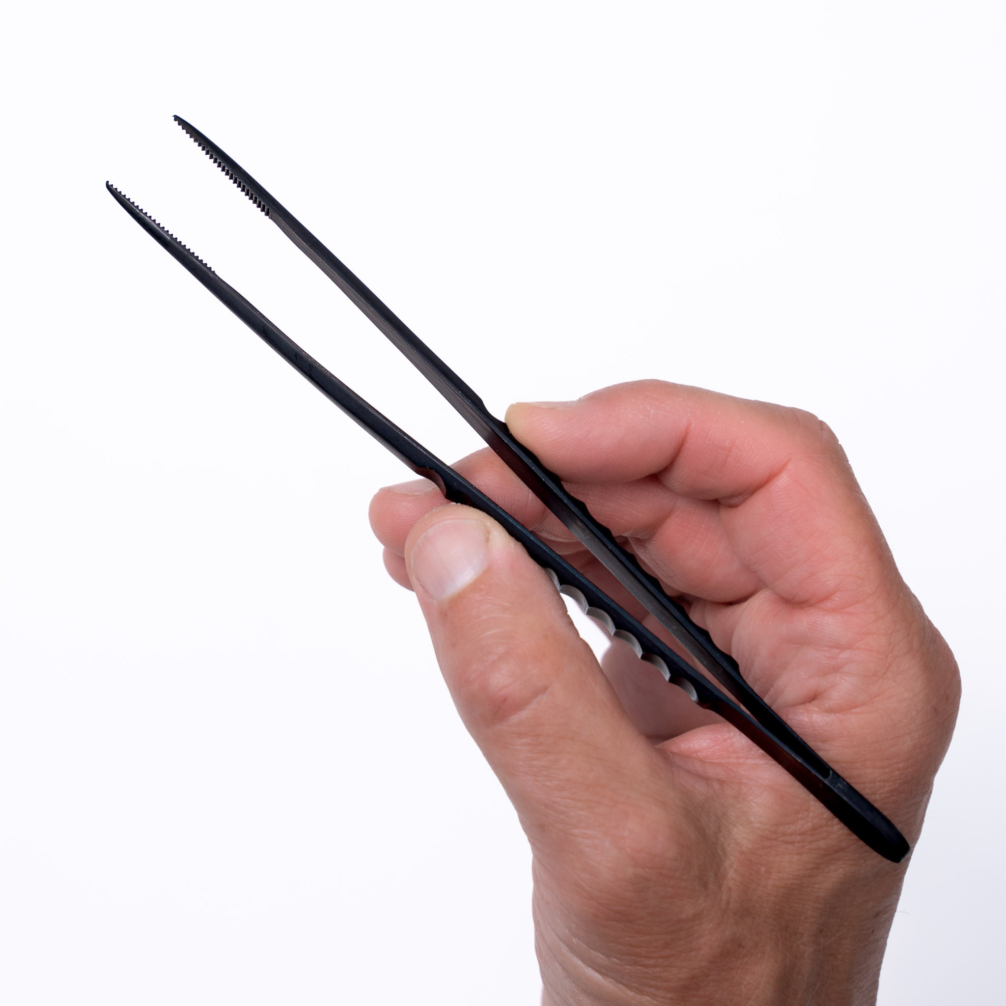 Surgical Black Stainless Steel Tweezers - Point Tip