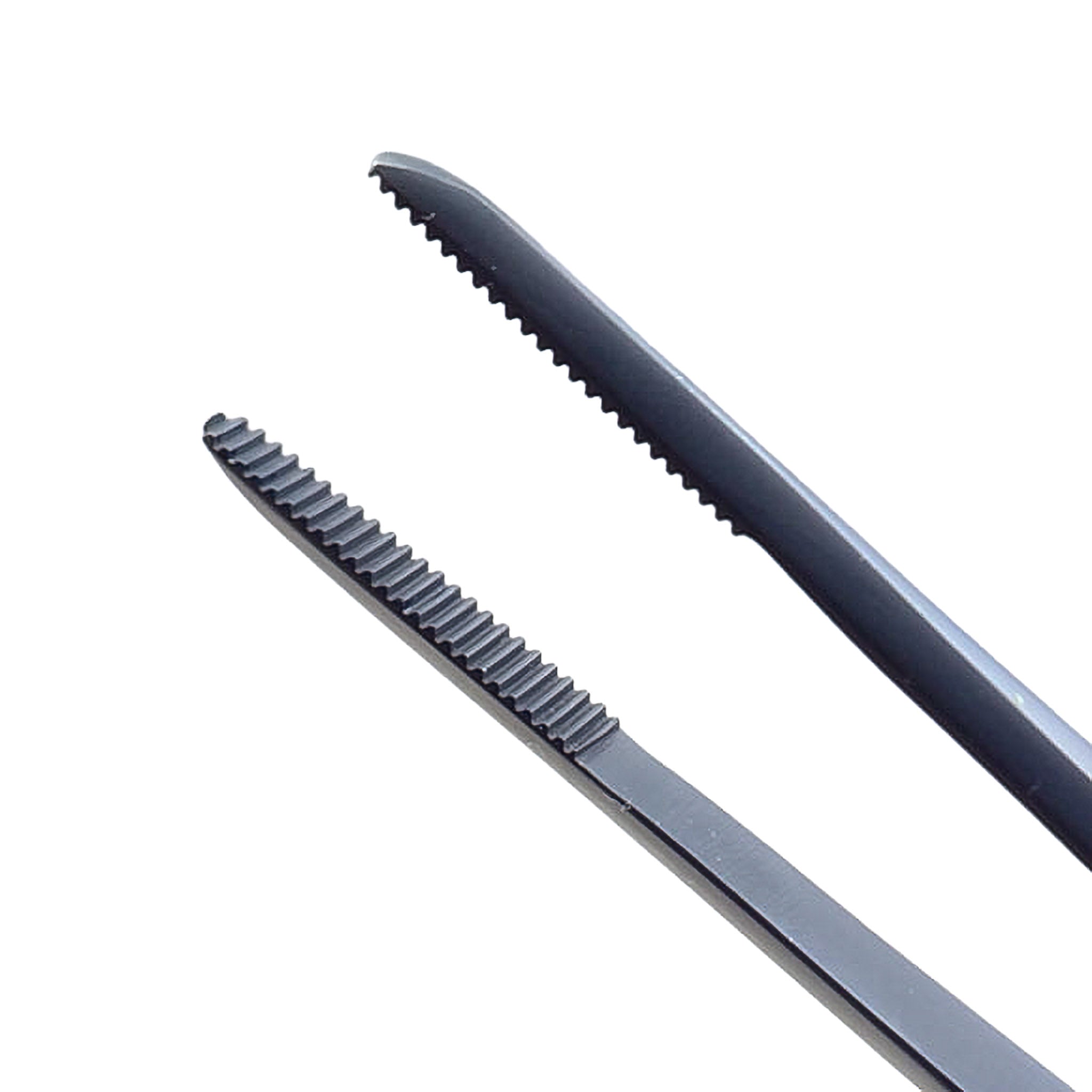 Surgical Black Stainless Steel Tweezers (No.64G) - 9.25"