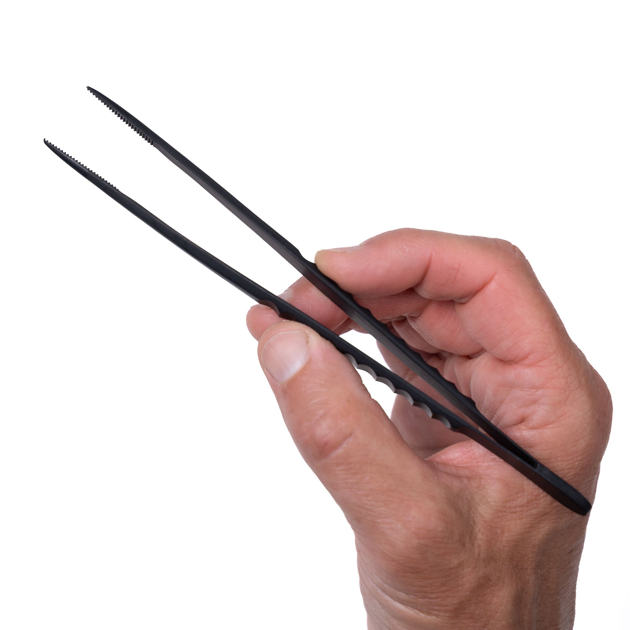 Surgical Black Stainless Steel Tweezers with Point Tip (No.64KJ) - 7"