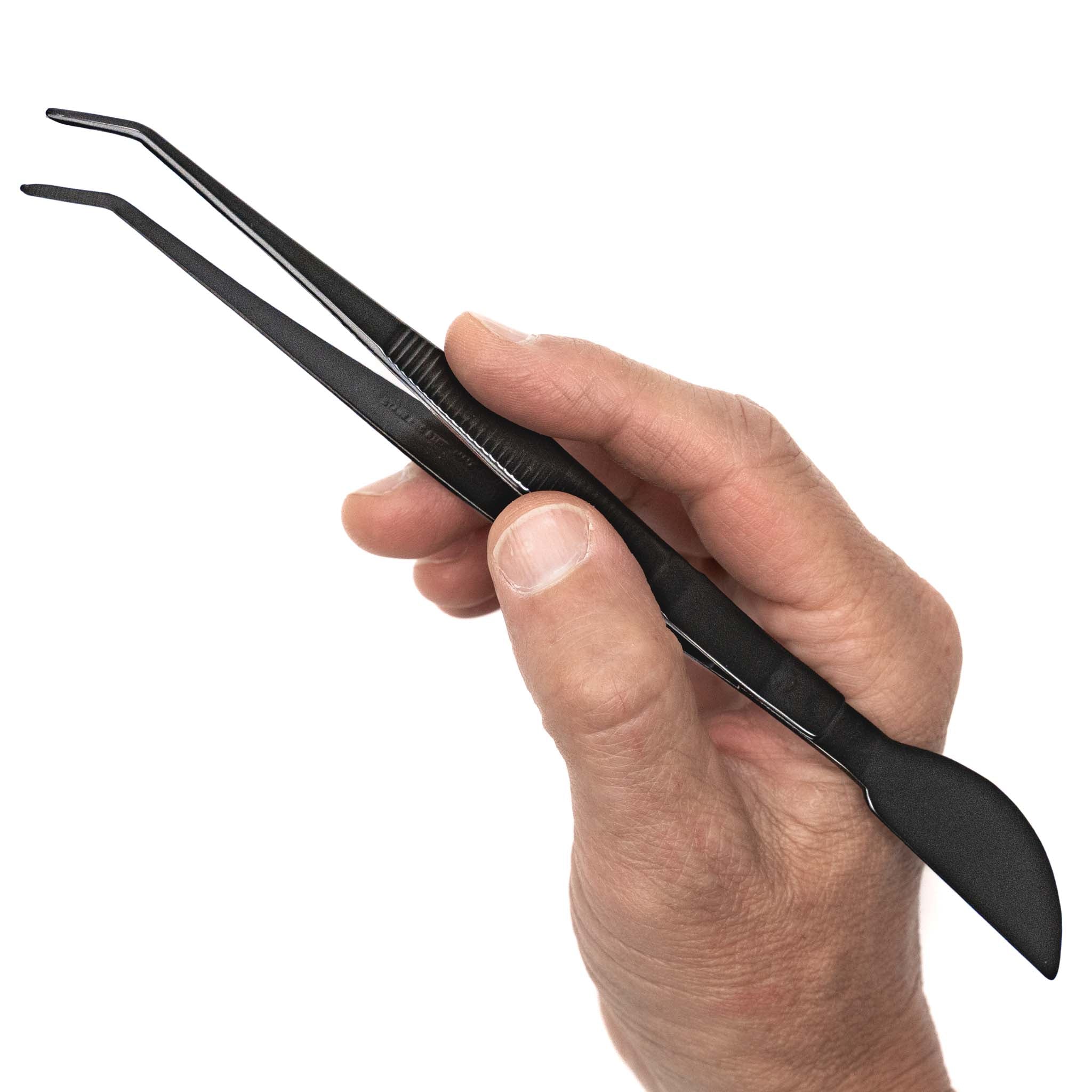 Bent Nose Black Dyed Tweezers (No.59) - 8.5"