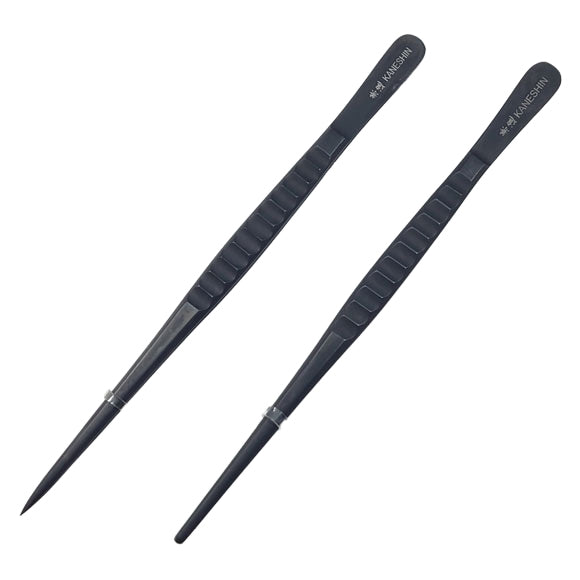 Surgical-Style Black Stainless Steel Tweezers (No.64G) - 9"
