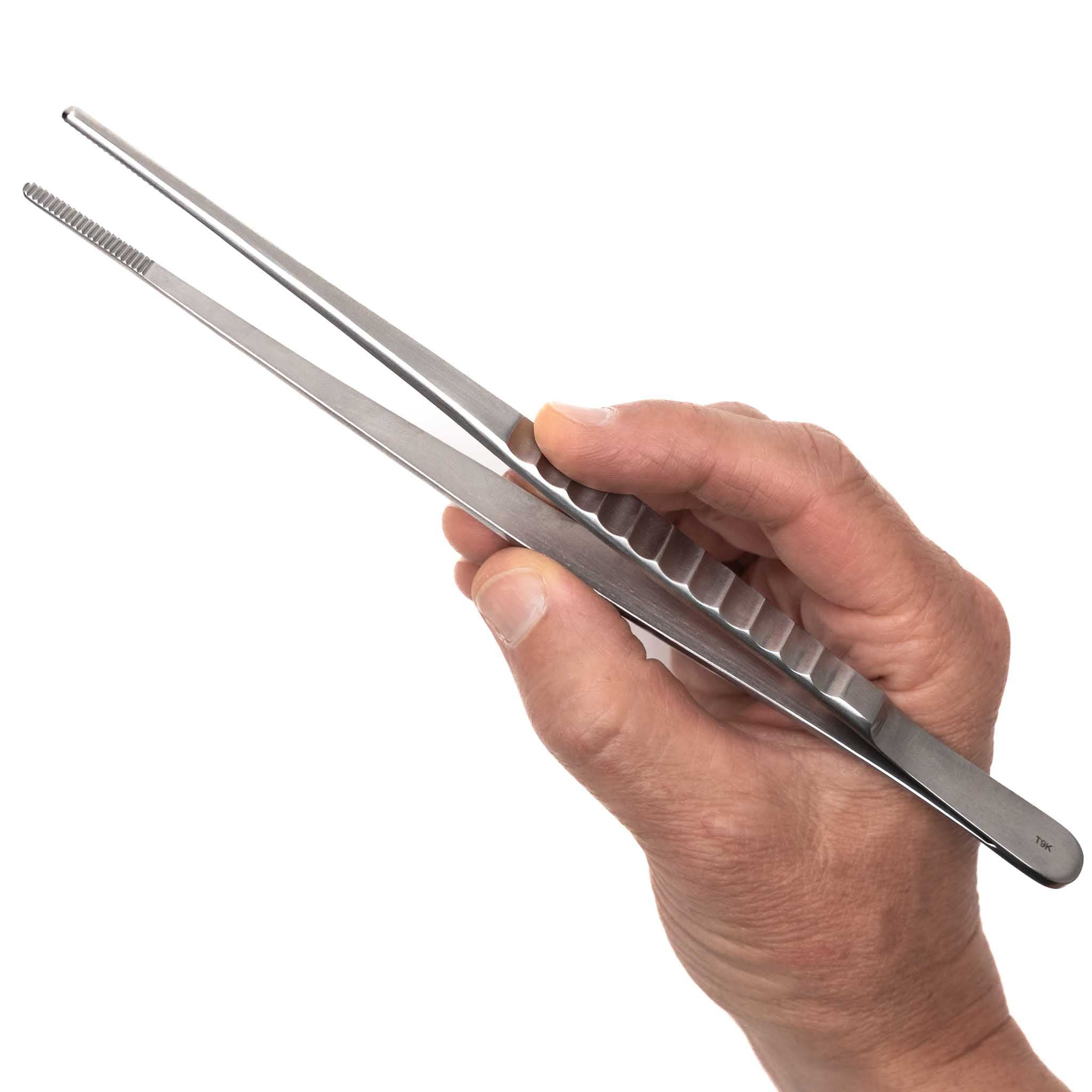 Surgical-Style Stainless Steel Tweezers (No.64B) - 9"