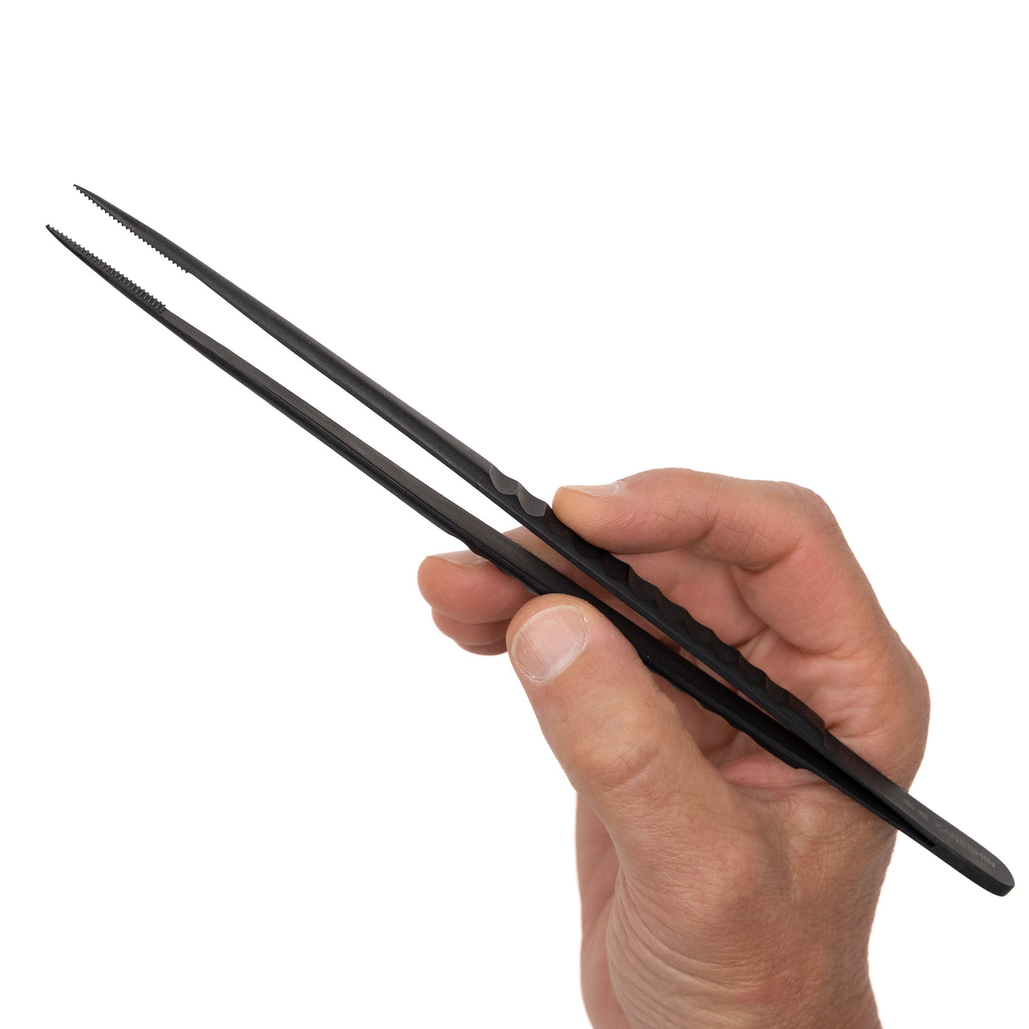 Surgical Black Stainless Steel Tweezers with Point Tip (No.64GJ) -  9.25"